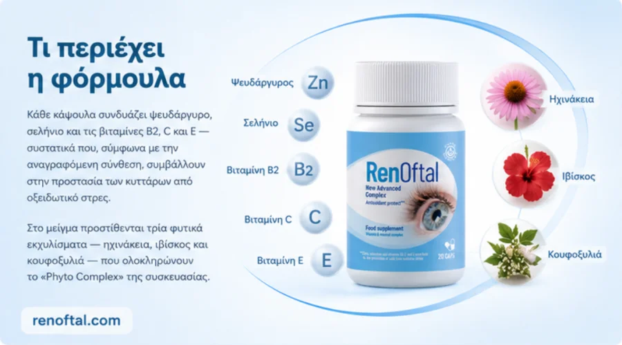 Renoftal — σύνθεση με ψευδάργυρο, βιταμίνες και φυτικά εκχυλίσματα